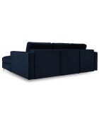 Canapé d'angle droit velours convertible avec coffre de rangement santo 5 places bleu roi - 240x175x96 cm